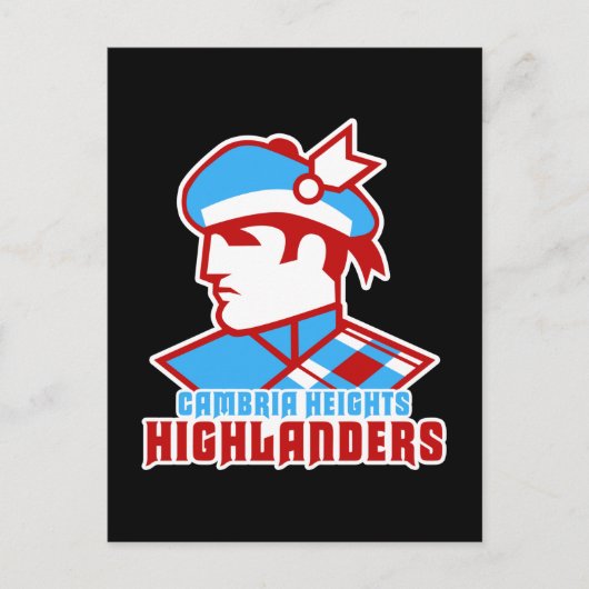 Carte Postale Conception du logo Cambria Heights Highlander (Devant)