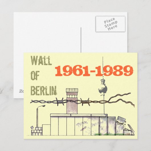 Carte Postale Conception du mur de Berlin (Devant / Derrière)