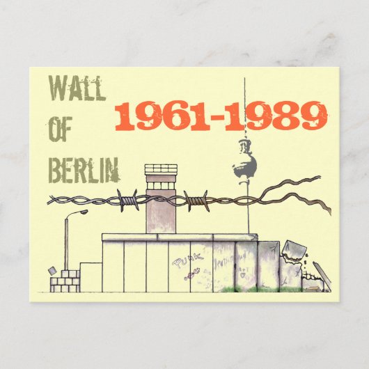 Carte Postale Conception du mur de Berlin (Devant)