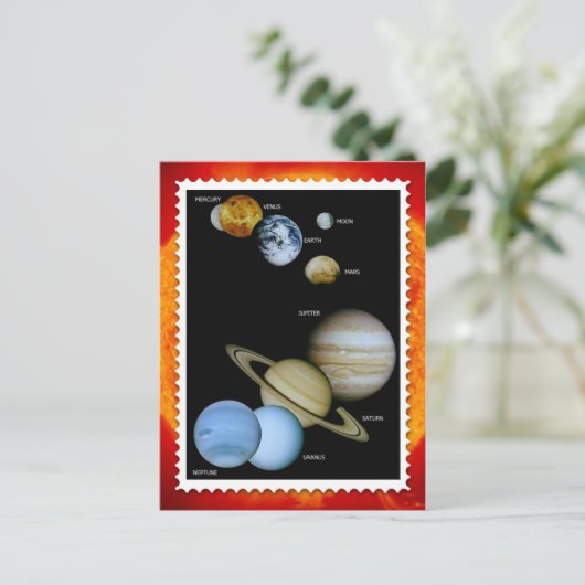 Carte Postale Conception du tampon du système solaire (Debout devant)