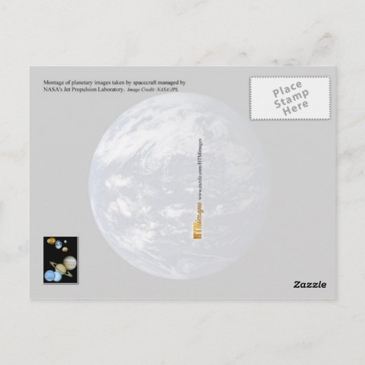 Carte Postale Conception du tampon du système solaire (Dos)