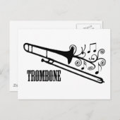 Carte Postale Conception du vecteur Trombone (Devant / Derrière)