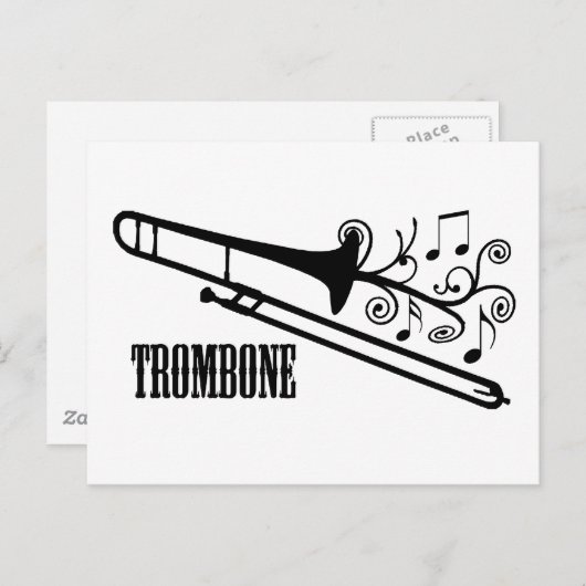 Carte Postale Conception du vecteur Trombone (Devant / Derrière)