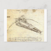 Carte Postale Conception d'une machine volante par Leonardo Da V (Devant)