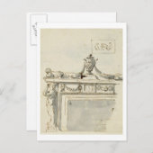 Carte Postale Conception esquissée pour une cheminée (stylo et e (Devant / Derrière)