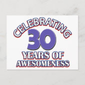 Carte Postale Conception et cadeaux d'anniversaire de 30 ans (Devant)
