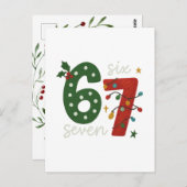 Carte Postale Conception festive 67 – Nombres de Noël brillants (Devant / Derrière)