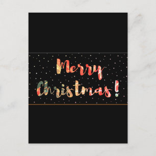 Carte Postale Conception festive de Noël noir et or