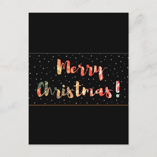 Carte Postale Conception festive de Noël noir et or (Devant)