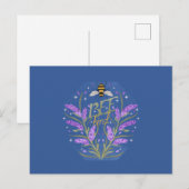 Carte Postale Conception Florale "Bee Kind" - Message de Motivat (Devant / Derrière)