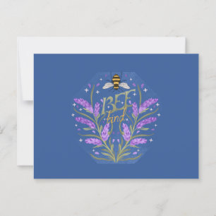 Carte Postale Conception Florale "Bee Kind" - Message de Motivat