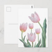 Carte Postale Conception florale de tulipes pastel (Devant / Derrière)
