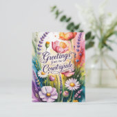 Carte Postale Conception Florale Salutations de la Campagne (Debout devant)