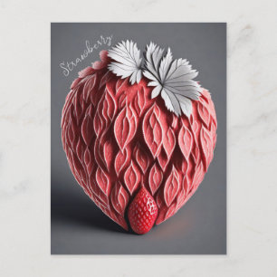 Carte Postale Conception fraise sur arrière - plan gris