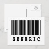 Carte Postale conception générique de code-barres (Devant / Derrière)