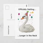 Carte Postale Conception graphique d'anniversaire de cygne graci (Devant / Derrière)