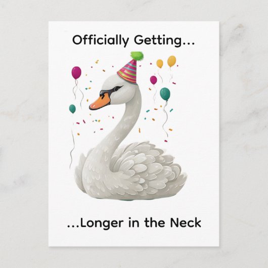 Carte Postale Conception graphique d'anniversaire de cygne graci (Devant)
