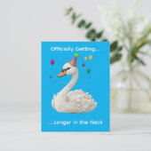 Carte Postale Conception graphique d'anniversaire de cygne graci (Debout devant)