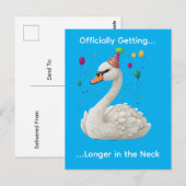 Carte Postale Conception graphique d'anniversaire de cygne graci (Devant / Derrière)