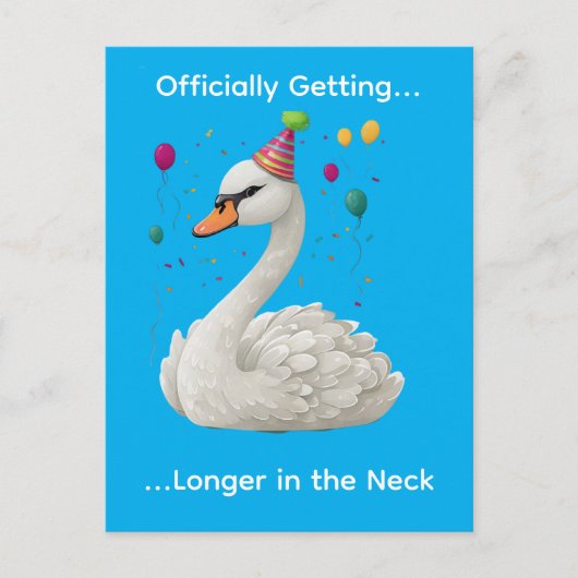 Carte Postale Conception graphique d'anniversaire de cygne graci (Devant)