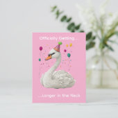 Carte Postale Conception graphique d'anniversaire de cygne graci (Debout devant)