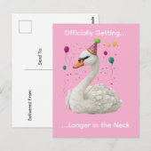 Carte Postale Conception graphique d'anniversaire de cygne graci (Devant / Derrière)
