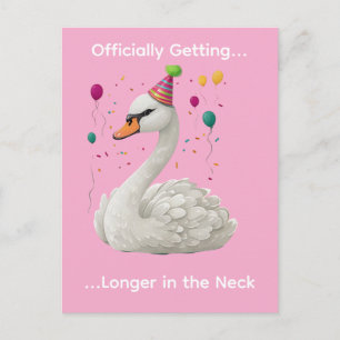 Carte Postale Conception graphique d'anniversaire de cygne graci