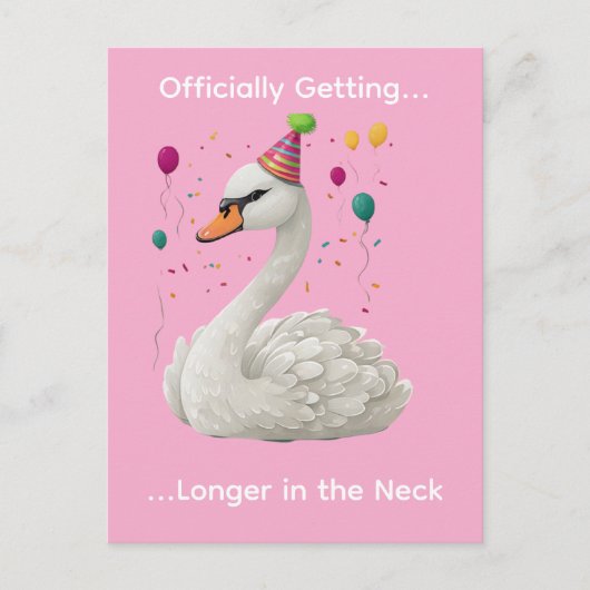 Carte Postale Conception graphique d'anniversaire de cygne graci (Devant)