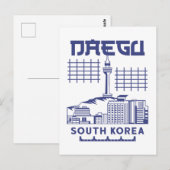 Carte Postale Conception graphique de la skyline moderne de Daeg (Devant / Derrière)