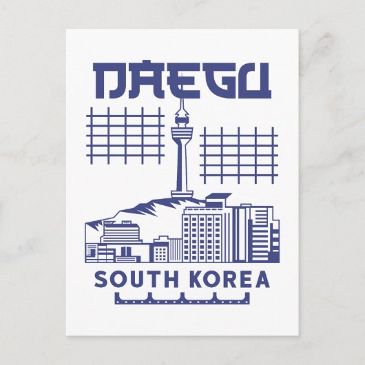 Carte Postale Conception graphique de la skyline moderne de Daeg (Devant)