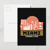 Carte Postale Conception graphique de voyage rétro de la skyline (Devant / Derrière)