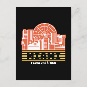 Carte Postale Conception graphique de voyage rétro de la skyline