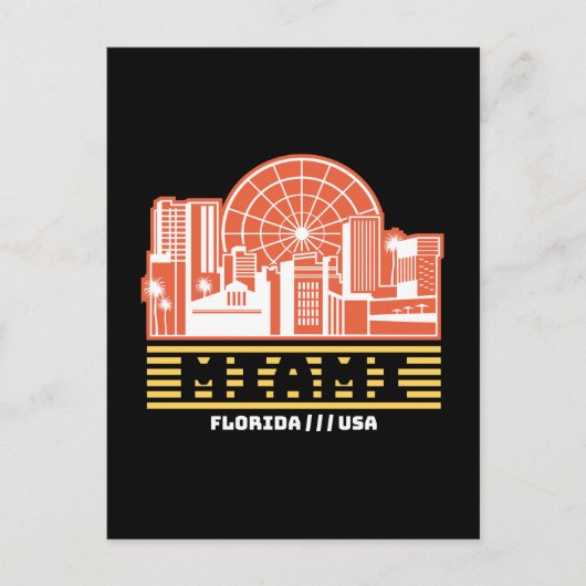 Carte Postale Conception graphique de voyage rétro de la skyline (Devant)