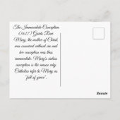 Carte Postale Conception Immaculée (Dos)