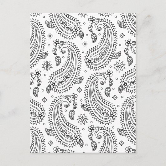 Carte Postale Conception inspirée de Paisley (Devant)