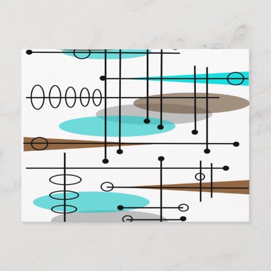 Carte Postale Conception inspirée par l'ère atomique du milieu d (Devant)