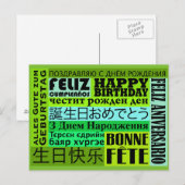 Carte Postale Conception internationale de joyeux anniversaire (Devant / Derrière)