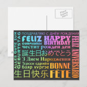 Carte Postale Conception Internationale de Joyeux Anniversaire (Devant / Derrière)