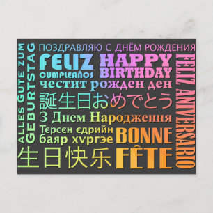 Carte Postale Conception Internationale de Joyeux Anniversaire