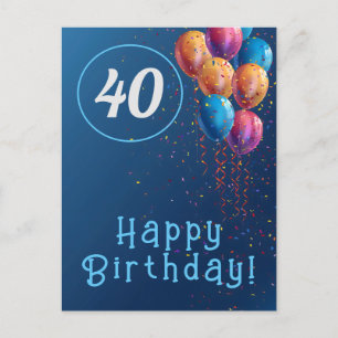 Carte Postale Conception Joyeux Anniversaire avec ballons et con