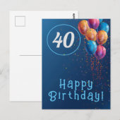 Carte Postale Conception Joyeux Anniversaire avec ballons et con (Devant / Derrière)