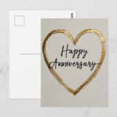 Carte Postale Conception "Joyeux Anniversaire" avec cœur doré (Devant / Derrière)