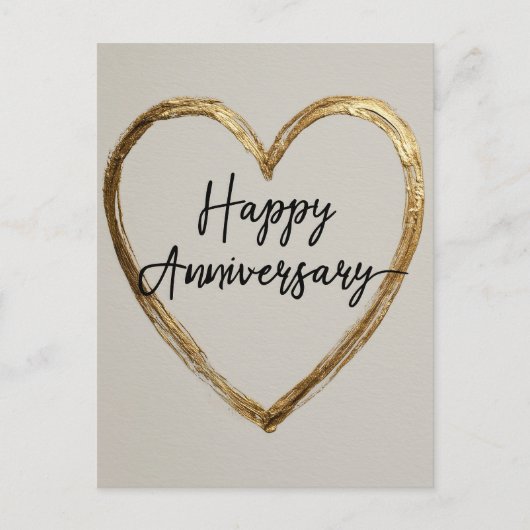 Carte Postale Conception "Joyeux Anniversaire" avec cœur doré (Devant)