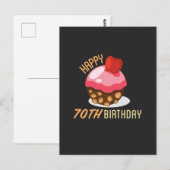 Carte Postale Conception mignonne pour un 70e anniversaire avec (Devant / Derrière)