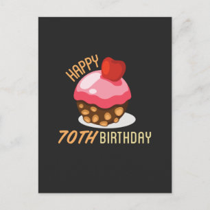 Carte Postale Conception mignonne pour un 70e anniversaire avec