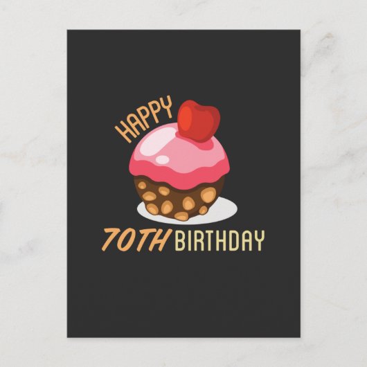 Carte Postale Conception mignonne pour un 70e anniversaire avec (Devant)