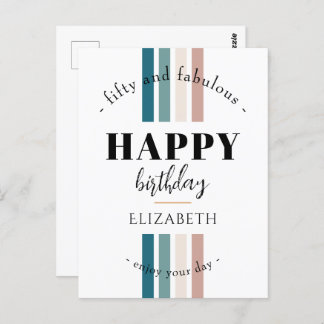 Carte Postale Conception minimaliste d'anniversaire dans des cou