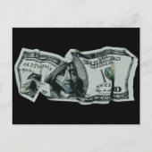 Carte Postale Conception moderne d'un billet de 100 $ froissé (Devant)