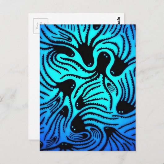 Carte Postale Conception Motif Octopus (Devant / Derrière)