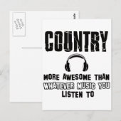 Carte Postale conception musicale country (Devant / Derrière)